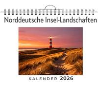 Norddeutsche Insel-Landschaften: Wandkalender 2026, Kalender DIN A4 quer, Monatskalender im Querformat mit Kalendarium, das perfekte Geschenk