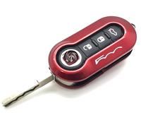 Nordecco - Funda para llave de Fiat 500, 500C, 500L, Abarth, Grande, Punto, Brava, Fiat, Panda, Stilo, Linea, 3 botones, color rojo