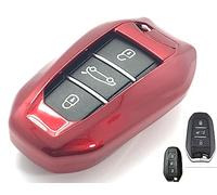 Nordecco - Funda protectora de plástico duro ABS brillante para Citroen C4 C4L Picasso Grand, Spacetourer, Dispatch, DS5 DS6, C5 Aircross, C3 mando a distancia sin llave con 3 botones, color rojo