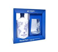 Nordés Ginebra Premium Nacional Gin, Pack Vaso Cristal Transparente Nordés de Regalo