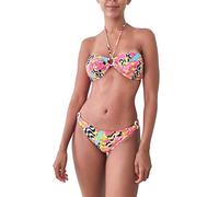 NORDESTINA - Laura | Bikini Brasileño Mujer | Traje de Baño, Top Bandeau Ajustable sin Relleno, Braguita con Abalorio | Ropa de Baño Sexy, Cómoda y con Forro. XL, Multicolor