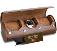 Nordform Trinity Watch Roll - Estuche de cuero para 3 relojes - Estuche de viaje para relojes con protección acolchada - Organizador de relojes para joyas y smartwatches - Mocha