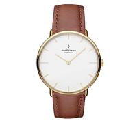 Nordgreen Native Brown Leather 40mm Gold Case Watch