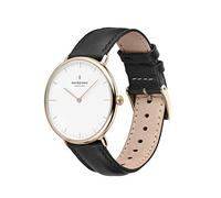 Nordgreen Nativo escandinavo oro unisex reloj analógico con correa de reloj 10053, Correa Negra, 32mm