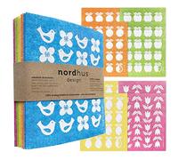Nordhus Design Paños de cocina suecos, 10 unidades, fabricados en Suecia, reutilizables, lavables, algodón de celulosa, reemplazan servilletas, toallitas, esponjas y trapos para platos