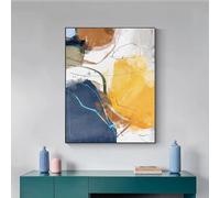 Nordic Abstract Watercolor Geometric Art Canvas Painting Printing for Living Room Modern Home Wall Art Decoration(60x80cm/Frameless)