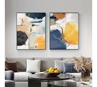Nordic Abstract Watercolor Geometric Art Canvas Painting Printing for Living Room Modern Home Wall Art Decoration(80x120cm/2Pcs Frameless)