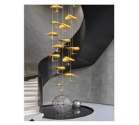 Nordic Copper lotus pendant light Modern Large Staircase chandelier for living room Air Loft Floor Hanging lamp Lustre fixture