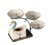 Nordic Creative Swan - Bandeja de frutas secas para el hogar, mesa de café, aperitivos, dulces, sala de estar, decoración moderna de caja de pañuelos