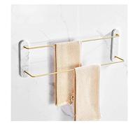 Nordic Creative - Toallero de latón de doble barra con diseño de mármol, organizador de toallas de baño montado en la pared para decoración de baño y ahorro de espacio