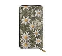 Nordic Edelweiss - Cartera de piel con cremallera, bolsa de mano de 7.5 x 4.1 pulgadas de largo, múltiples compartimentos y gran capacidad, un buen regalo para amigos