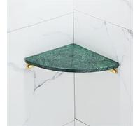 Nordic - Estante de ducha esquinero, cesta triangular flotante de cobre con mármol natural para almacenamiento de champú y cosméticos, baño elegante
