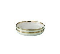 Nordic Home Creative Simple y Exquisito Cuenco de arroz de cerámica Phnom Penh práctico chapado en oro blanco, plato de 7.5 pulgadas de profundidad
