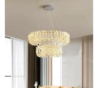 Nordic Home Decor Dining Room Pendant Lights Indoor Lighting Ceiling Lamp Hanging Light Chandelier Lamps for Living Room(Diameter 60 100,Silver_Warm White)