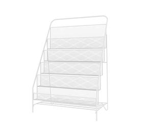 Nordic Iron - Revistero y librero para niños, estantería multifuncional de 3/5 capas para almacenamiento de libros ilustrados infantiles, elegante diseño blanco, 57 x 33 x 87 cm