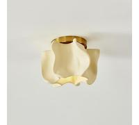 Nordic - Lámpara de techo semiF de mediados de siglo, mini lámpara de color amarillo crema para pasillo, entrada, pasillo, accesorio de iluminación de resina para decoración moderna del hogar