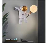 Nordic LED Personality Astronaut Moon Children's Wall Kitchen Dining Room Bedroom Study Balcony Aisle Lamp Decoration (3 Colors)
