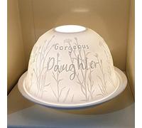 Nordic Light Shade | Daughter | Plato portavelas | Idea de regalo de encaje | Accesorios para velas, patrón blanco, talla única