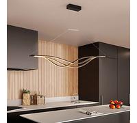Nordic Linear Pendant Light LED Chandelier Ceiling Lights with Silica Gel Shade Adjustable Length Hanging Lighting for Office Kitchen Bedroom Dining Room