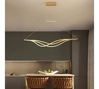 Nordic Linear Pendant Light LED Chandelier Ceiling Lights with Silica Gel Shade Adjustable Length Hanging Lighting for Office Kitchen Bedroom Dining Room