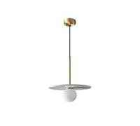 Nordic Marble Pendant Light, Frosted Glass Shade, Copper Single Head Chandelier for Kitchen Island, Contemporary Suspended Lamp Fixture(White,18cm)(White,18cm)(White,18cm)(White,30)