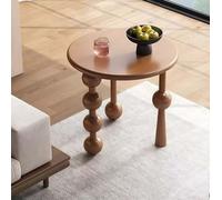 Nordic - Mesa auxiliar de madera maciza, diseño creativo y ligero, estilo retro, color marrón