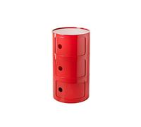 Nordic - Mesita de noche moderna con cajones y puerta corredera, elegante mesita de noche redonda para dormitorio, organizador de pecho de plástico de 2/3/4 niveles