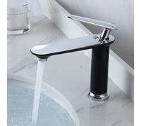 Nordic Minimalist Black Basin Hot and Cold Water Faucet Full Copper washbasin Bathroom Cabinet Wash Basin Toilet Under The countertop, Black Silver