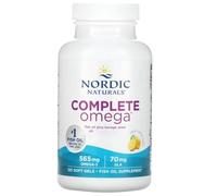 Nordic Naturals Complete Omega-3, 565mg, Con aceite de borraja y GLA, 120 Cápsulas blandas, Sabor limón, Testado en Laboratorio, Sin Soja, Sin Gluten, No GMO