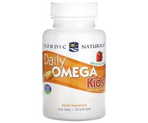 Nordic Naturals, Daily Omega Kids, 340mg Omega-3, para Niños, con EPA y DHA, 30 Cápsulas blandas, Testado en Laboratorio, Vegetariano, Sin Soja, Sin Gluten, No GMO