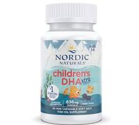 Nordic Naturals Omega 3 Children's DHA Xtra, aceite de pescado omega 3 para niños de 636 mg, con EPA y DHA, 90 cápsulas blandas, probado en laboratorio, vegetariano, sin soja, sin gluten
