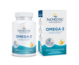 Nordic Naturals Omega-3 Formula Softgels, Lemon, 60 ct