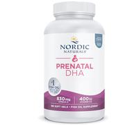 Nordic Naturals Prenatal DHA 830 mg Omega 3 Fish Oil con EPA y DHA, alta dosis, sin sabor, 180 cápsulas blandas, probado en laboratorio, sin soja, sin gluten
