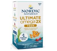 Nordic Naturals - Ultimate Omega 2X Aceite de Pescado para Adolescentes, Sabor Fresa - 60 Minicápsulas Blandas