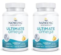Nordic Naturals, Ultimate Omega-3, 1280mg, con EPA y DHA, Dosis Alta, Sabor Limón, 60 Cápsulas blandas, Testado en Laboratorio, Sin Soja, Sin Gluten, No GMO (Paquete de 2)
