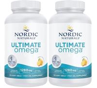 Nordic Naturals, Ultimate Omega-3, 1280mg, Sabor Limón, Alta Dosificación, 120 Cápsulas blandas, Testado en Laboratorio, Sin Soja, No GMO (Paquete de 2)