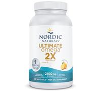 Nordic Naturals Ultimate Omega 3 2X, complementos de aceite de pescado de alta concentración con 2150 mg de omega-3, EPA y DHA, 120 cápsulas blandas, sabor limón, sin soja, sin gluten