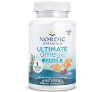 Nordic Naturals Ultimate Omega 3 JR, suplementos de aceite de pescado Omega 3 de 680 mg para niños, sabor fresa con EPA y DHA, 90 cápsulas blandas, sin soja, sin gluten