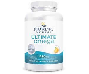 Nordic Naturals Ultimate Omega Cápsulas de Omega 3 de Alta Potencia 1280 mg, con EPA y DHA, alta dosis, sabor limón, 180 cápsulas blandas, sin soja, sin gluten