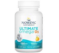 Nordic Naturals Ultimate Omega-D3, Aceite de pescado, 1.280 mg de omega-3 más 1.000 UI de D3