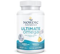 Nordic Naturals Ultimate Omega Xtra, 1480 mg, cápsulas de aceite de pescado omega-3 de alta concentración con EPA, DHA y vitamina D3, dosis alta, sabor limón, 60 cápsulas blandas, sin soja, sin gluten