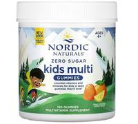 Nordic Naturals, Zero Sugar Kids Multi Gummies, Gominolas Multivitamínicas para Niños, Sabor Naranja-Limón, 120 Gominolas, Testado en Laboratorio, Sin Soja, Sin Gluten, No GMO