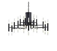 Nordic Postmodern Art Villa Living Room Lobby Restaurant Gold Creative Personality Indoor Lighting LED Chandelier (Black 24lights)