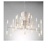 Nordic Postmodern Art Villa Living Room Lobby Restaurant Gold Creative Personality Indoor Lighting LED Chandelier (Silver 36lights)