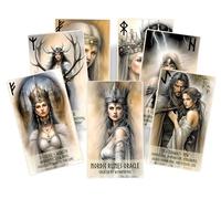 Nordic Runes Oracle - Baraja de runa de 44 cartas con Bindrunes y arte inspirado en los nórdicos