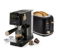 Nordic Set Cafetera 20 Bares Cápsulas y Café Molido Tostadora 2 Rebanadas Anchas
