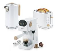 Briebe skt1209wht nordic set cafetera espresso 20 bares, tostadora pan 2 rebanadas, hervidor eléctrico agua 1,7l, 1350, blanco