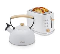 Nordic Set Tostadora Pan Ranura Ancha 2 Rebanadas+ Tetera Silbato 2,3L Inducción