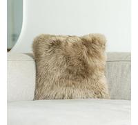 Nordic Sheep Funda de cojín de pelo largo de piel de cordero, 40 x 40 cm, pelo suave para sillas, sofá y cama, acogedor cojín de asiento y piel de cordero en colores naturales y de moda, color: marrón