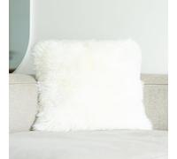 Nordic Sheep Funda de cojín de pelo largo de piel de cordero, 50 x 50 cm, pelo suave para sillas, sofá y cama, acogedor cojín de asiento y piel de cordero en colores naturales y de moda, color: blanco